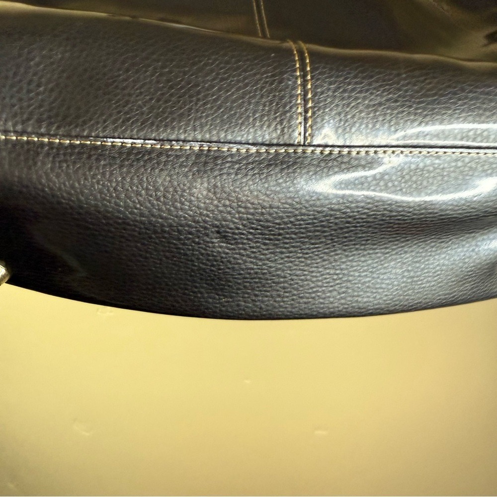 NIKE TOTE BAG Women's Vintage HERITAGE Vertical Leather BA2943 Silver Black - Picture 5 of 10